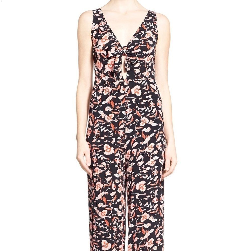 MINKPINK crafty critters floral tie front jumpsuit